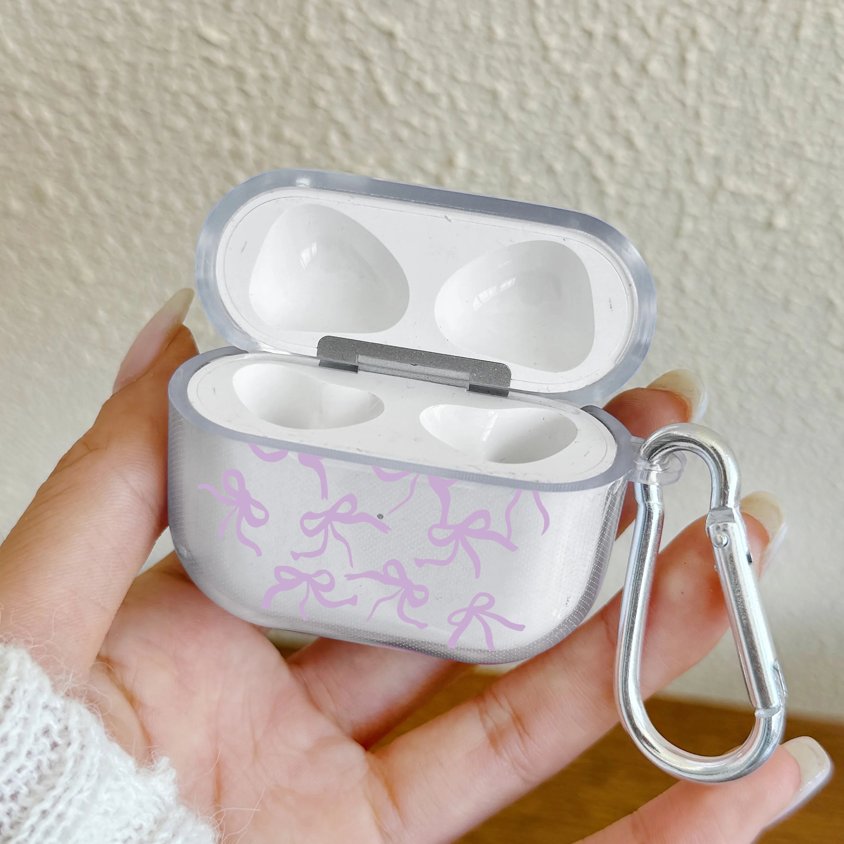 Pink Bow Designed Case For AirPods