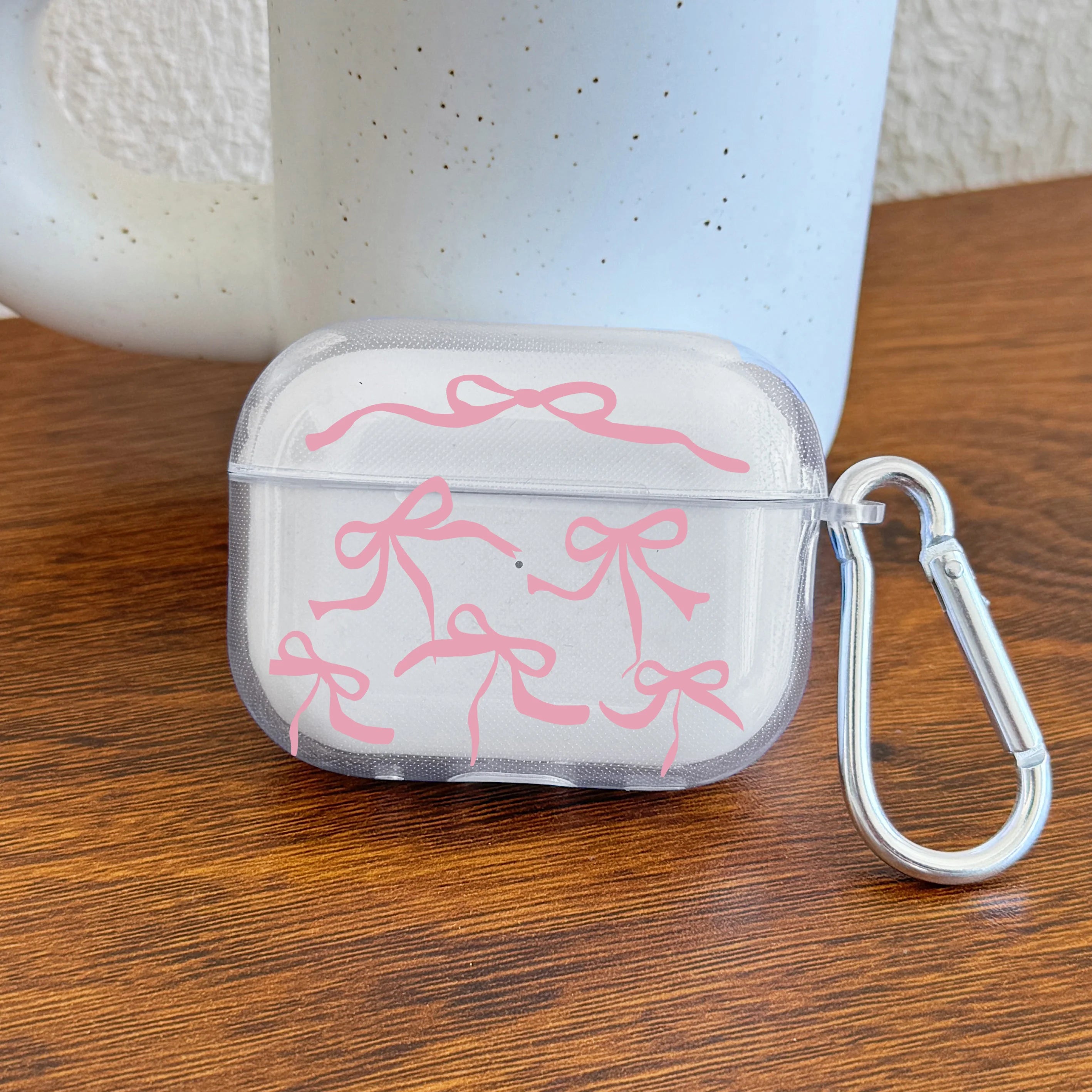 Pink Bow Designed Case For AirPods