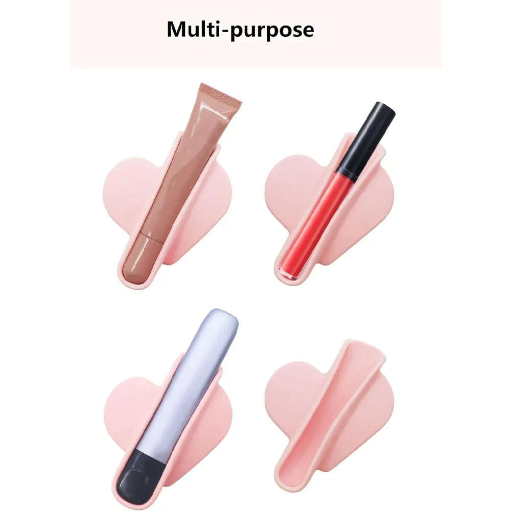 Lip Gloss Holder Phone Case Lipstick Lip Glaze Phone Case Self-Adhesive Silicone Lip Gloss Holder For iPhone And Android Phones