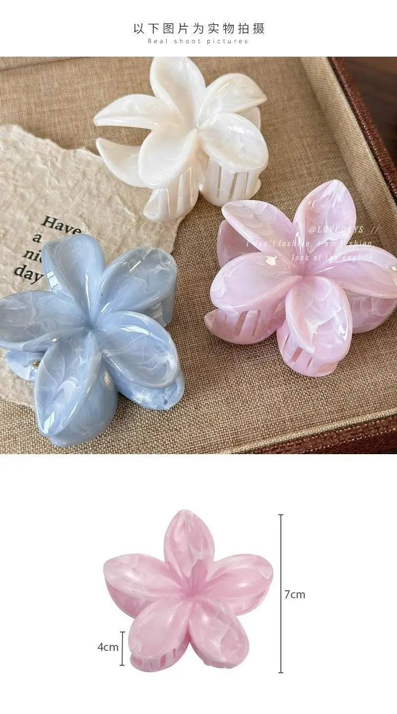 Women's Flower Hair Clips Sweet Cute Kawaii Fashionable Simple Versatile Hair Grabs Popular Egg Floral Hair Accessories Girls