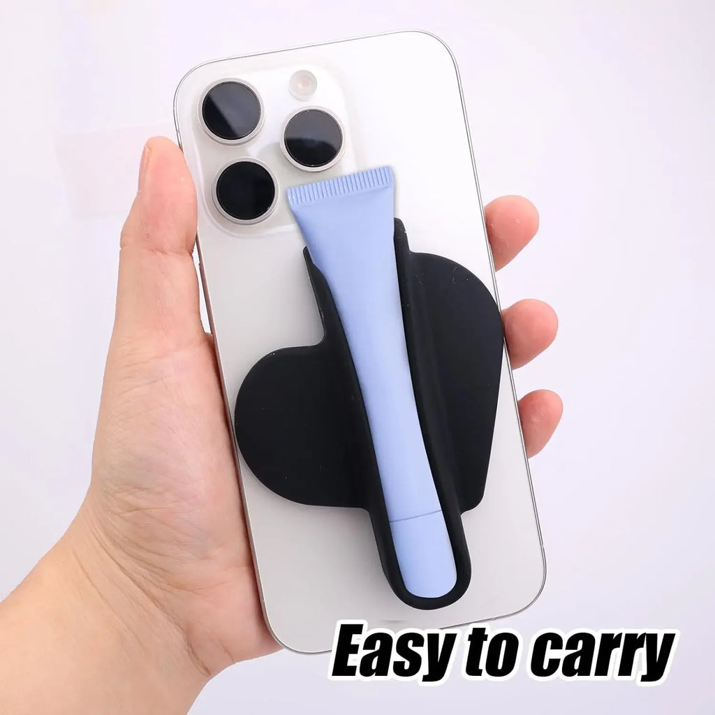 Lip Gloss Holder Phone Case Lipstick Lip Glaze Phone Case Self-Adhesive Silicone Lip Gloss Holder For iPhone And Android Phones