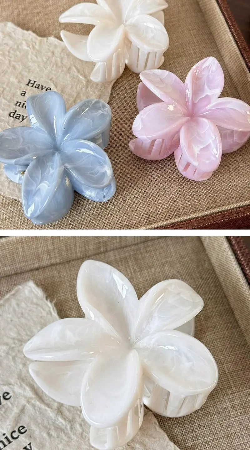 Women's Flower Hair Clips Sweet Cute Kawaii Fashionable Simple Versatile Hair Grabs Popular Egg Floral Hair Accessories Girls