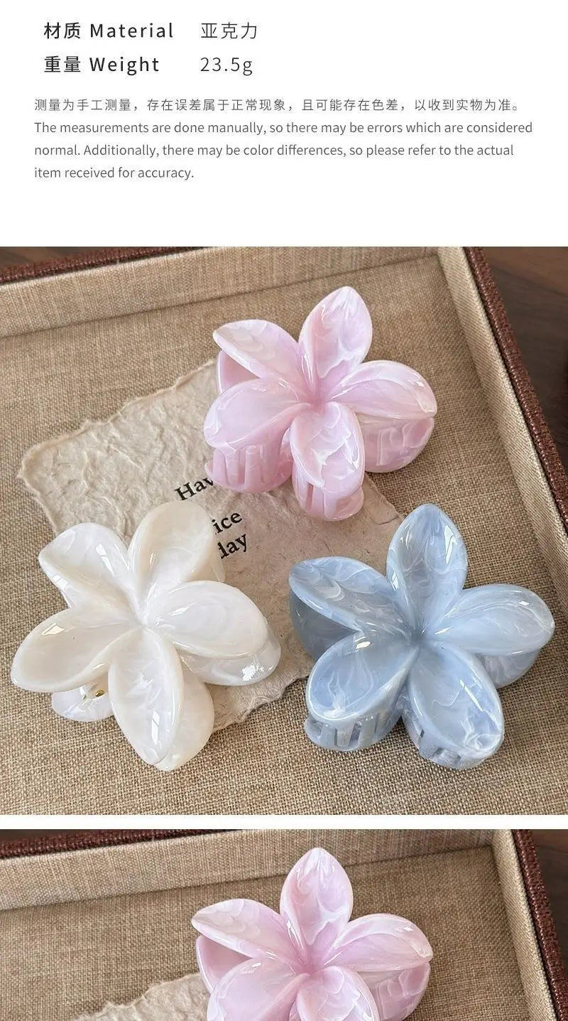 Women's Flower Hair Clips Sweet Cute Kawaii Fashionable Simple Versatile Hair Grabs Popular Egg Floral Hair Accessories Girls