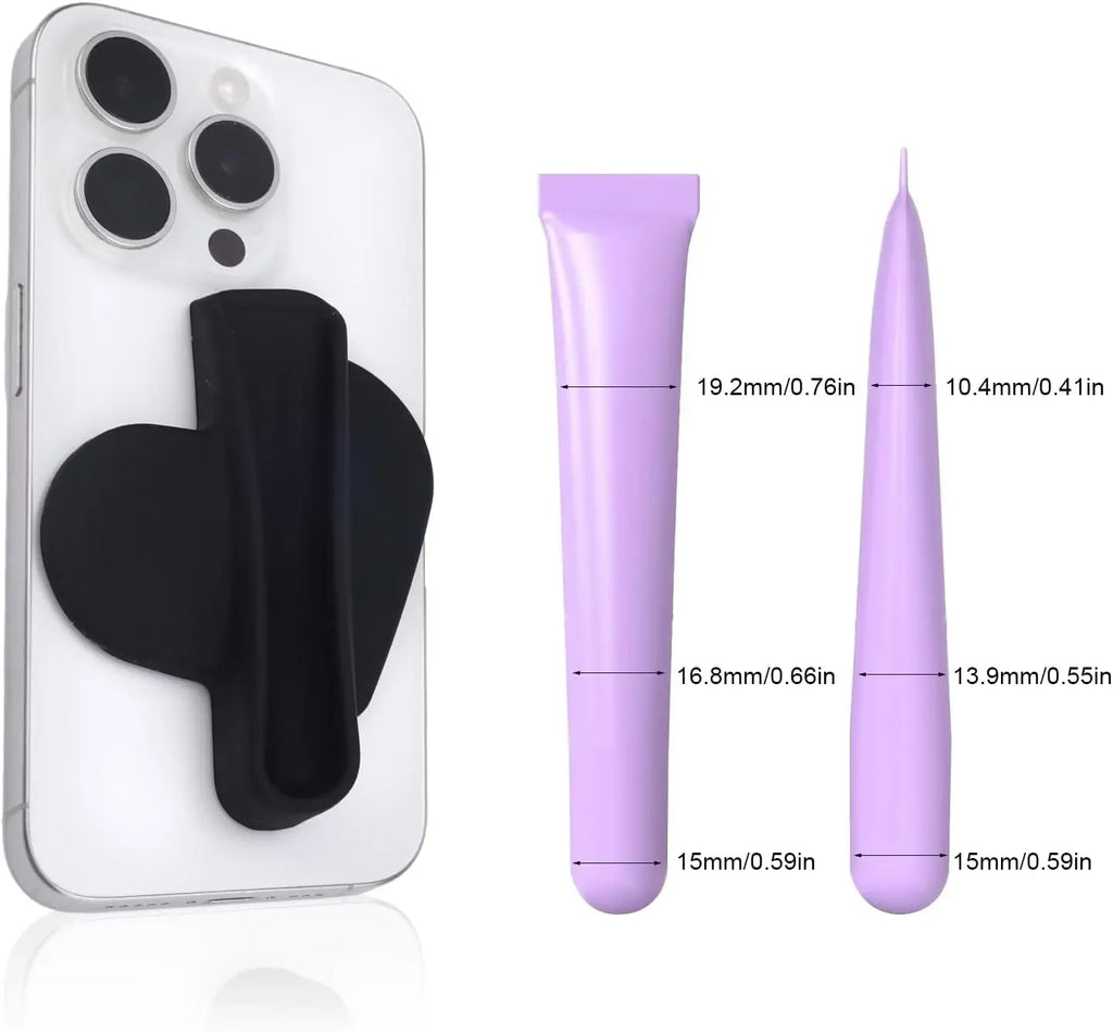 Lip Gloss Holder Phone Case Lipstick Lip Glaze Phone Case Self-Adhesive Silicone Lip Gloss Holder For iPhone And Android Phones